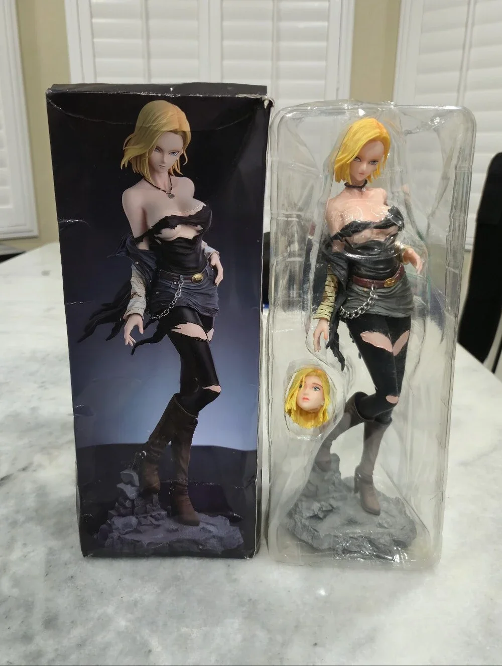 Dragon Ball Android 18 Figure With 2 Face Parts Dragon Ball 12' (Damaged Box)